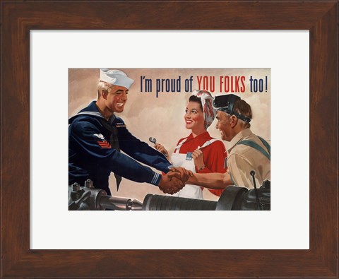 Framed 1944 Jon Whitcomb US Navy Print