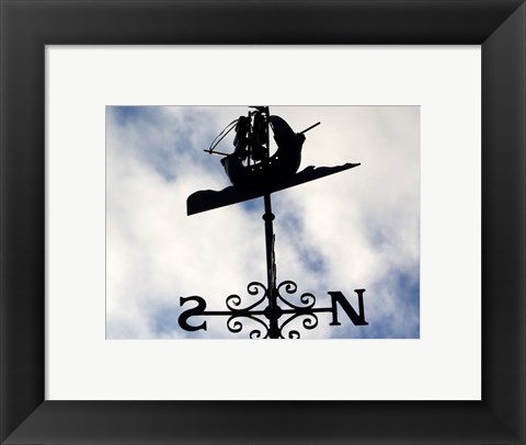 Framed Weathervane Iron Boat Print