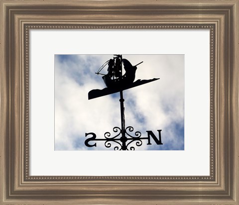 Framed Weathervane Iron Boat Print