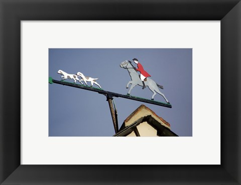 Framed Horse and Rider Weathervane Print