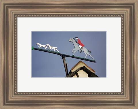 Framed Horse and Rider Weathervane Print