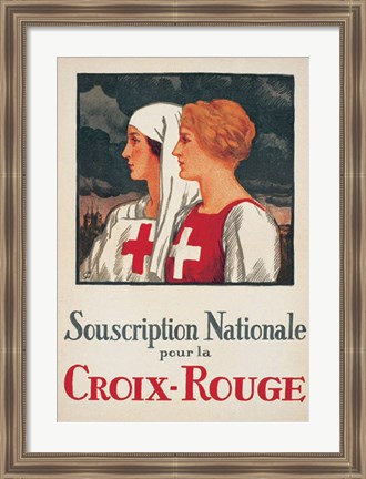 Framed Jules Courvoisier - Souscription Croix-Rouge Print