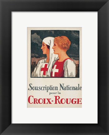 Framed Jules Courvoisier - Souscription Croix-Rouge Print