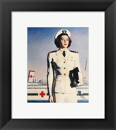 Framed Navy Nurse Print