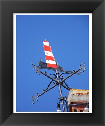 Framed Lighthouse Weathervane Print