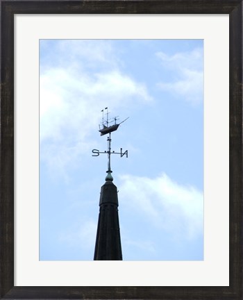 Framed Sailing Ship Weathervane Print