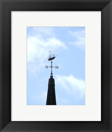 Framed Sailing Ship Weathervane Print