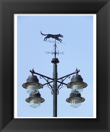 Framed Street Light Detail with Weathervane Print