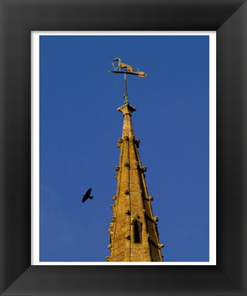 Framed Weathervane on Hanslope Church Print