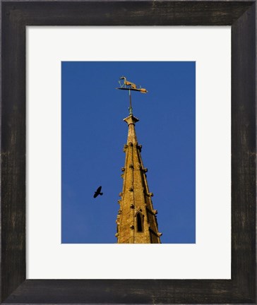 Framed Weathervane on Hanslope Church Print