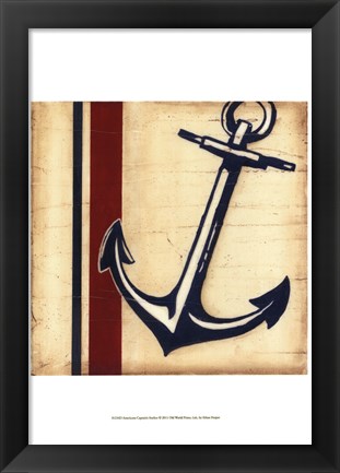 Framed Americana Captain&#39;s Anchor Print