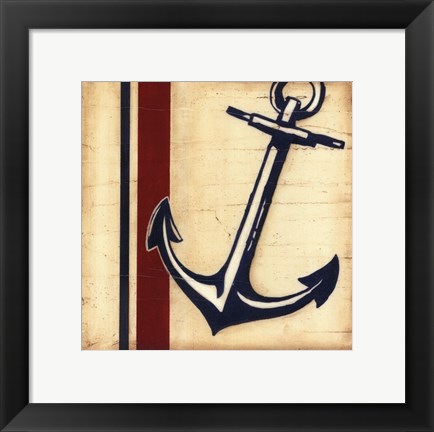 Framed Americana Captain&#39;s Anchor Print