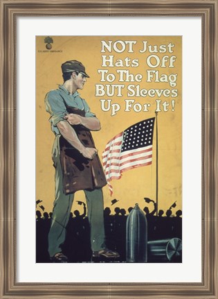 Framed Not Just Hats Off to the Flag but Sleeves Up For It! Print