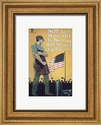 Framed Not Just Hats Off to the Flag but Sleeves Up For It! Print