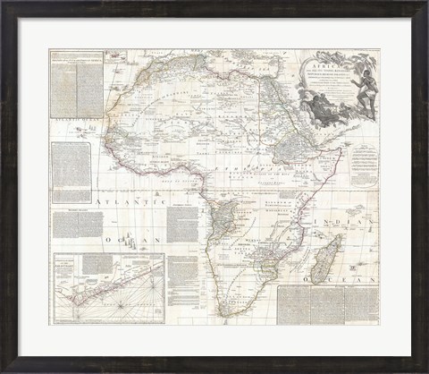 Framed 1794 Boulton and Anville Wall Map of Africa Print