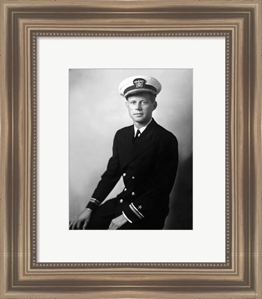 Framed 1942 JFK Uniform Portrait Print