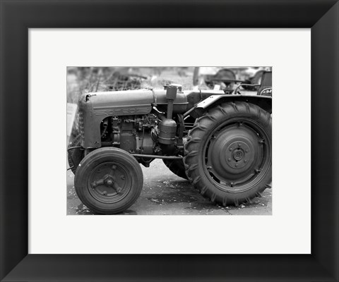 Framed Tractor (black &amp; White) Print