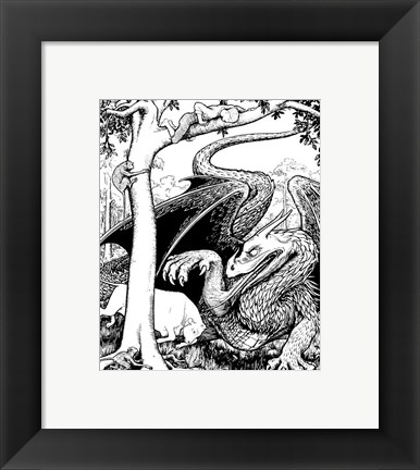 Framed Dragon III Print