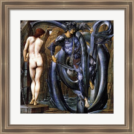 Framed Perseus Slays the Serpent Print