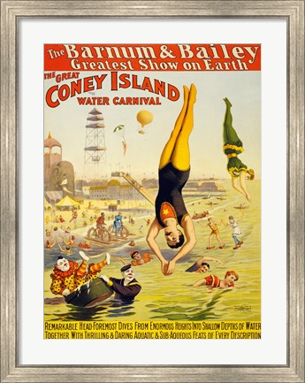 Framed Barnum &amp; Bailey Coney Island Water Carnival Print