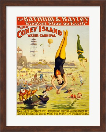 Framed Barnum &amp; Bailey Coney Island Water Carnival Print