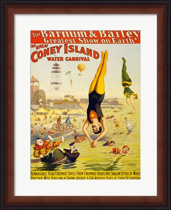 Framed Barnum &amp; Bailey Coney Island Water Carnival Print