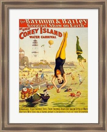 Framed Barnum &amp; Bailey Coney Island Water Carnival Print