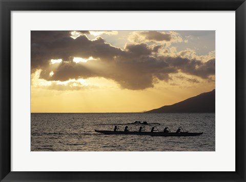 Framed Canoers Paddling to the Dock at Kalama Park Print