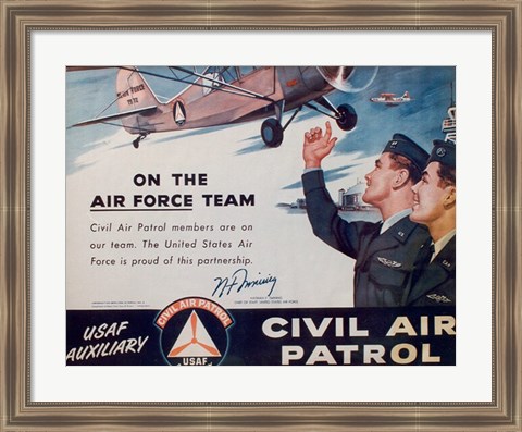 Framed CAP On the Air Force Team Poster Print