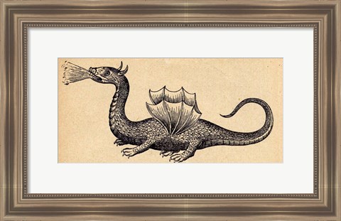Framed Medieval Dragon II Print