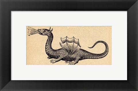 Framed Medieval Dragon II Print