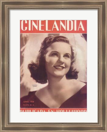 Framed Deanna Durbin CINELANDIA Magazine Print