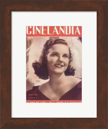 Framed Deanna Durbin CINELANDIA Magazine Print