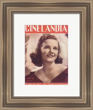 Framed Deanna Durbin CINELANDIA Magazine Print