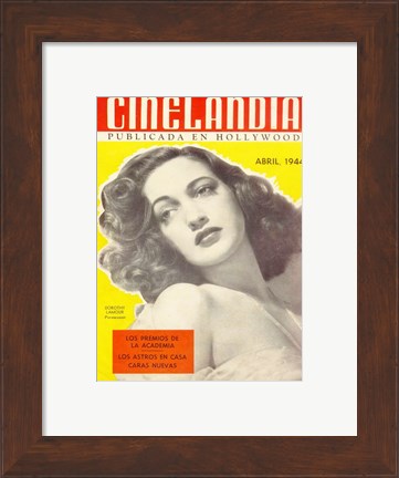 Framed Dorothy Lamour CINELANDIA Magazine Print