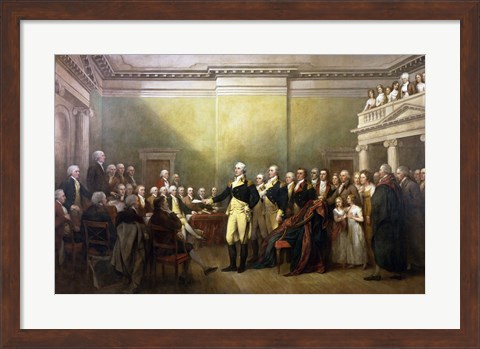 Framed General George Washington Resigning His Commission Print