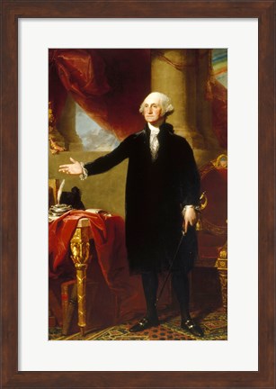 Framed Gilbert Stuart, George Washington Lansdowne Portrait, 1796 Print