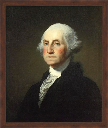 Framed Gilbert Stuart Williamstown Portrait of George Washington Print