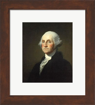 Framed Gilbert Stuart Williamstown Portrait of George Washington Print