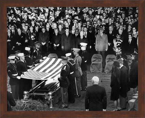 Framed Honor Guard Prepares to Fold Flag Over JFK Casket, 25 November 1963 Print