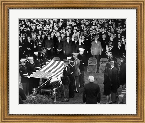 Framed Honor Guard Prepares to Fold Flag Over JFK Casket, 25 November 1963 Print