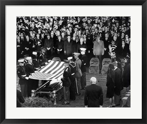 Framed Honor Guard Prepares to Fold Flag Over JFK Casket, 25 November 1963 Print