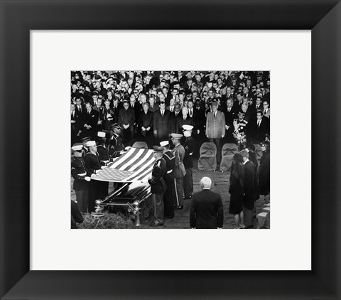 Framed Honor Guard Prepares to Fold Flag Over JFK Casket, 25 November 1963 Print