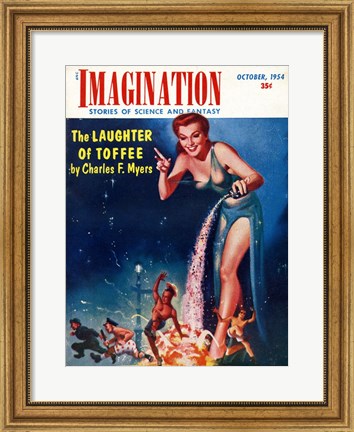 Framed Imagination Cover October 1954 Print