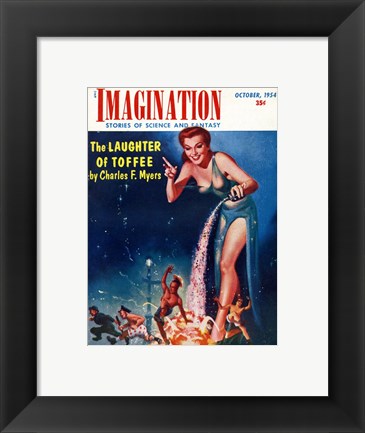 Framed Imagination Cover October 1954 Print