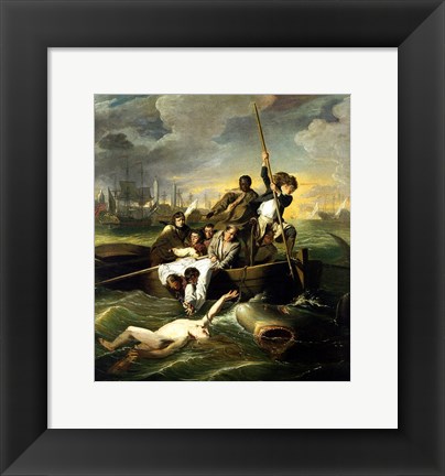 Framed J.S. Copley - Watson and the Shark Print