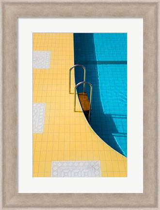 Framed High angle view of a swimming pool ladder, Banderas Bay, Puerto Vallarta, Jalisco, Mexico Print