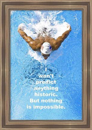 Framed Historic Swimming Quote Print