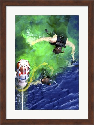 Framed US Navy Search and Rescue Swimmers Print