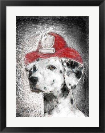 Framed Firefighter Dalmation Print